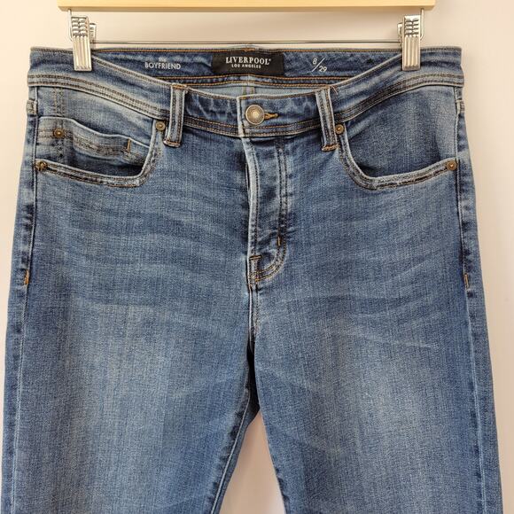 Liverpool Boyfriend Jeans Medium Wash Size 8 - Picture 2 of 16